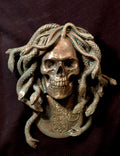 Medusa Skull Wall Plaque, Hand Painted Resin Sculpture | Mythic Gothic Wall Art | Medusa Skull Plaque for Gothic and Fantasy Home Decor