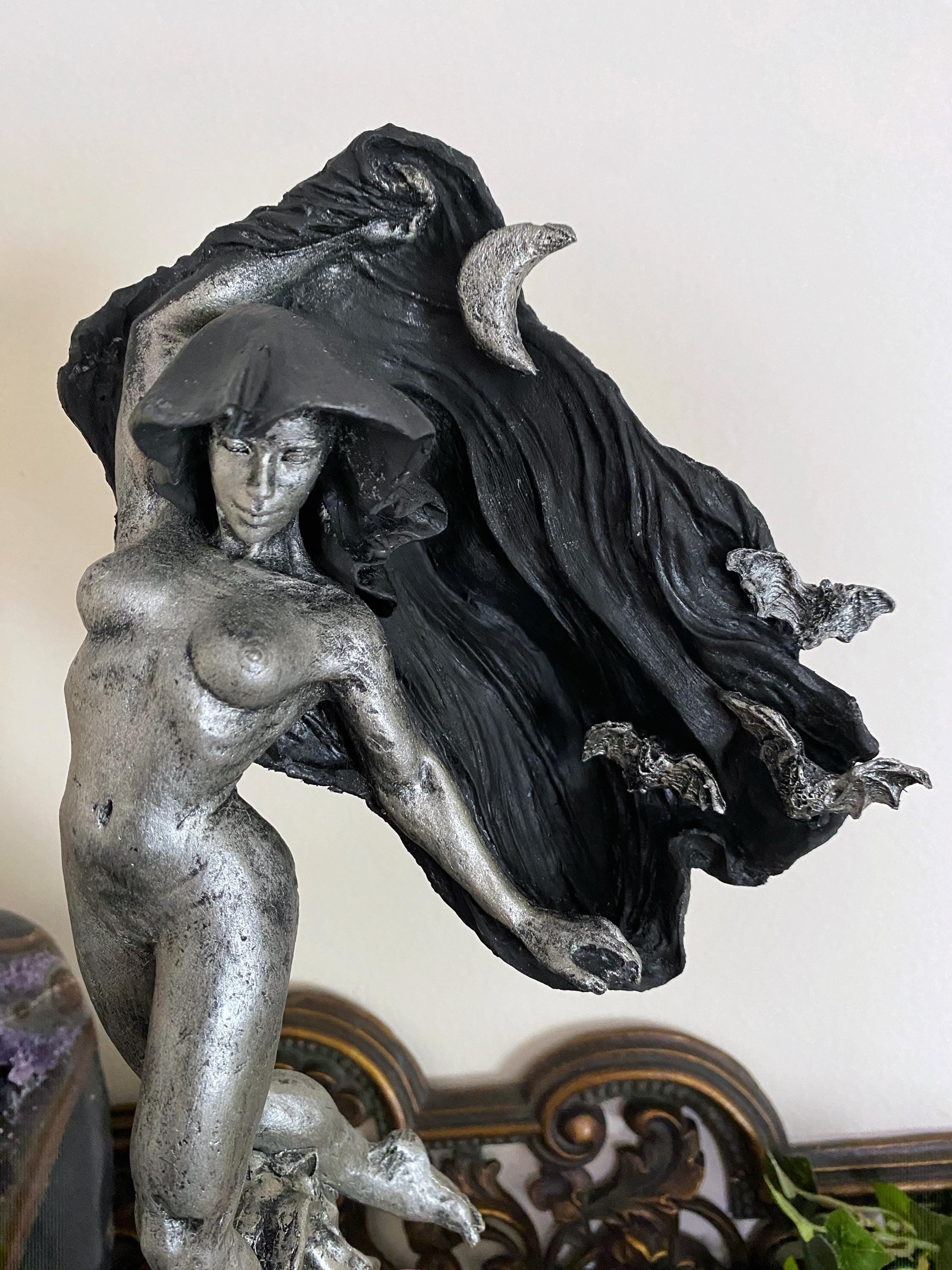 Nyx, the Goddess of the Night Statue| Mythological Deities Figurine | Myths and Legends Character| Mythic Altar Statue for Gothic Home Decor