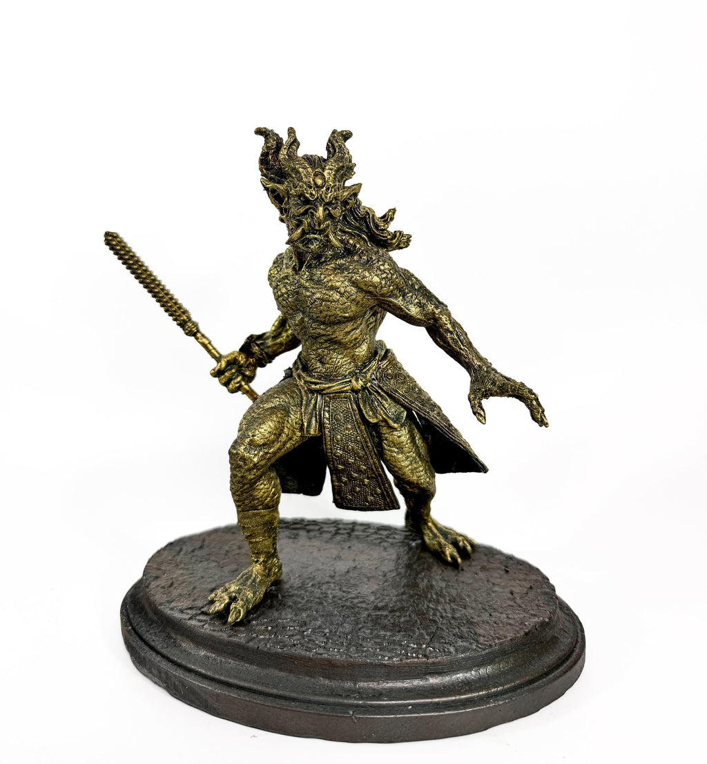 Oni Statue, Hand Painted Resin Sculpture | Mythical Creature Figurine | Unique Legendary Japanese Monster Figurine. Fantasy Art Gift