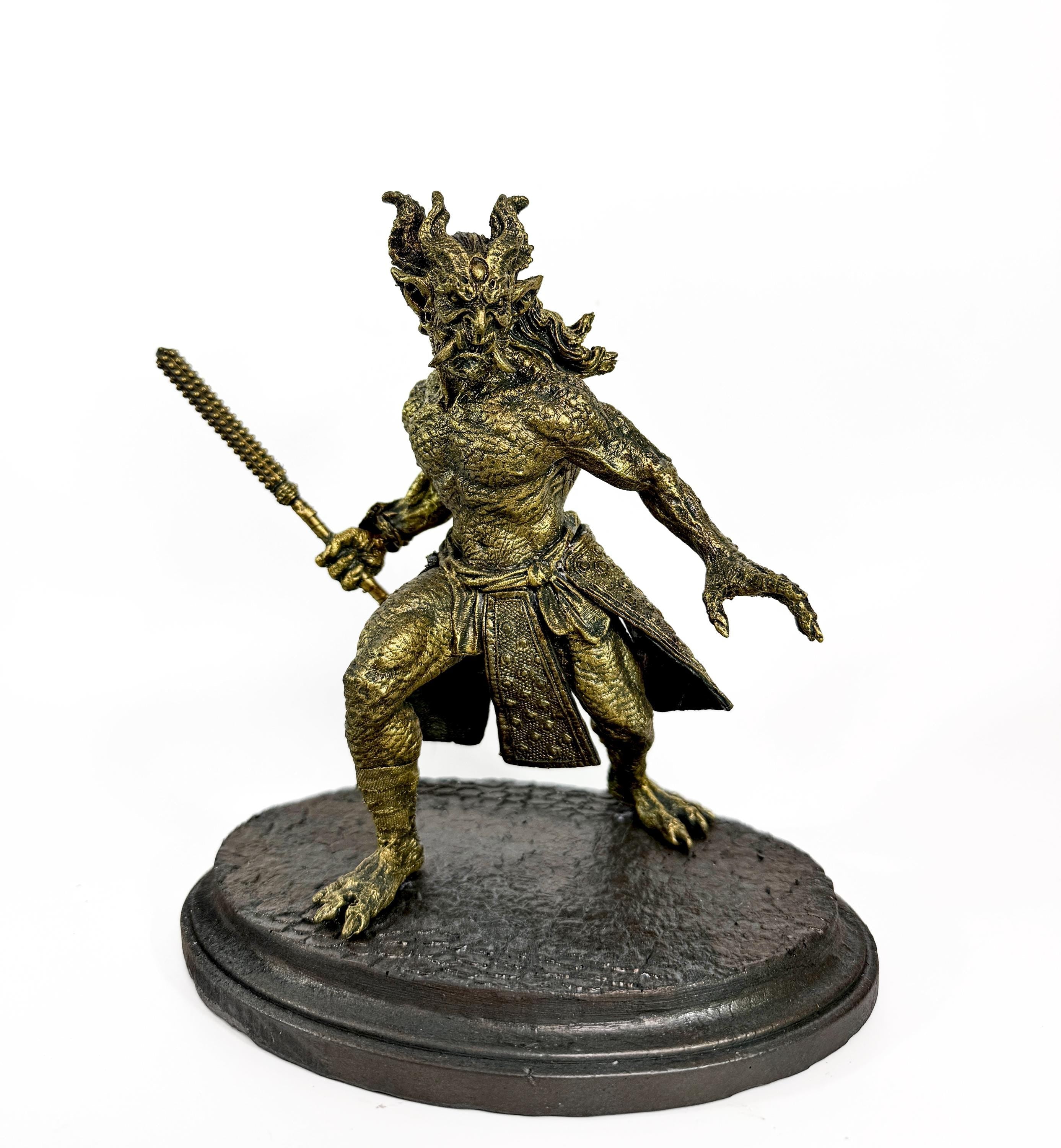 Oni Statue, Hand Painted Resin Sculpture | Mythical Creature Figurine | Unique Legendary Japanese Monster Figurine. Fantasy Art Gift