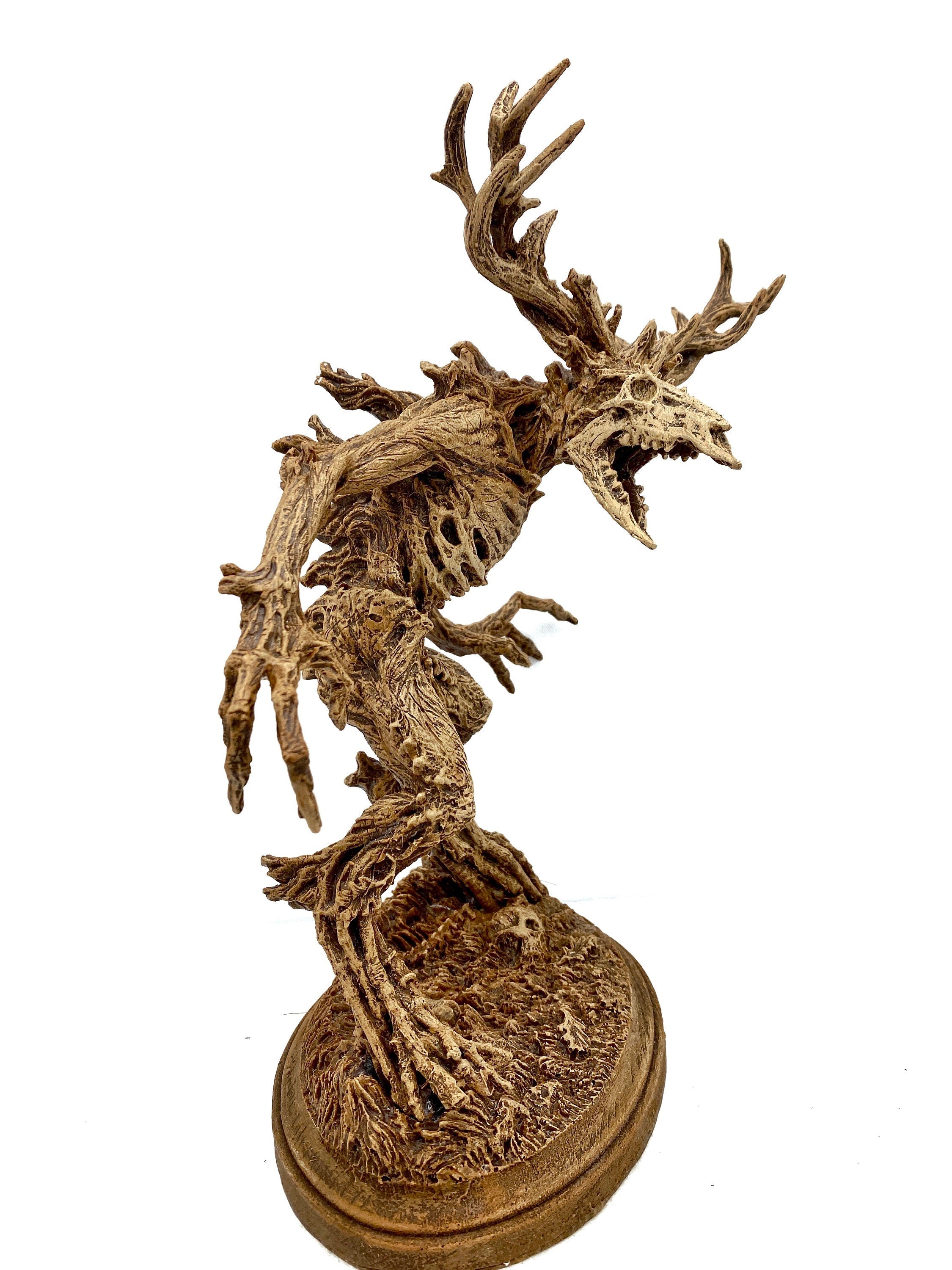Leshen/ Wendigo Statue, Hand Painted Resin Sculpture | Mythical Creature Figurine | Folklore Legendary Wendigo Figurine. Fantasy Art Decor