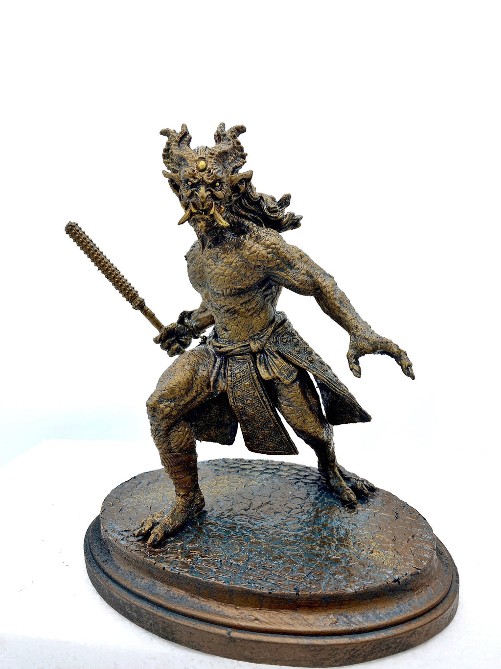 Oni Statue, Hand Painted Resin Sculpture | Mythical Creature Figurine | Unique Legendary Japanese Monster Figurine. Fantasy Art Gift