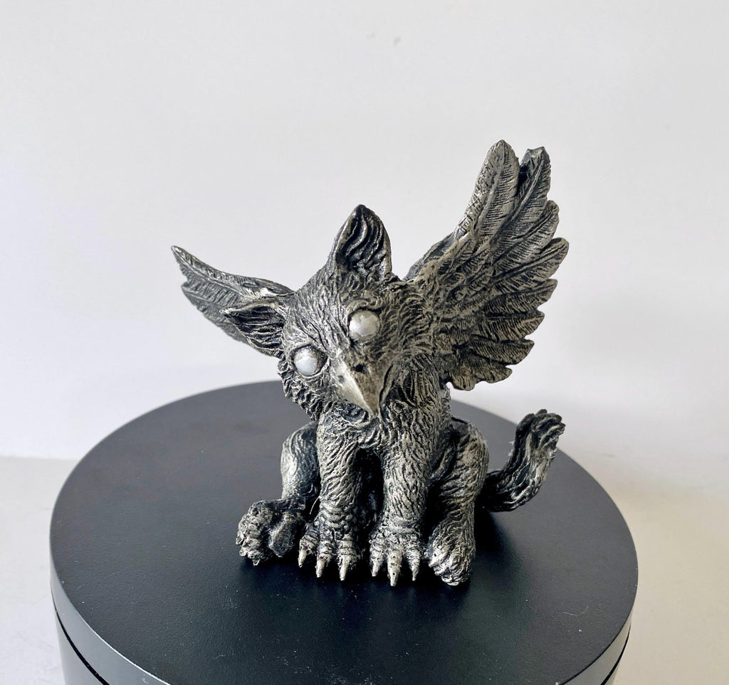 Baby Griffin Statue, Hand Painted Resin Sculpture | Mythical Creature Figurine | Unique Legendary Baby Griffin Figurine. Fantasy Art Gift