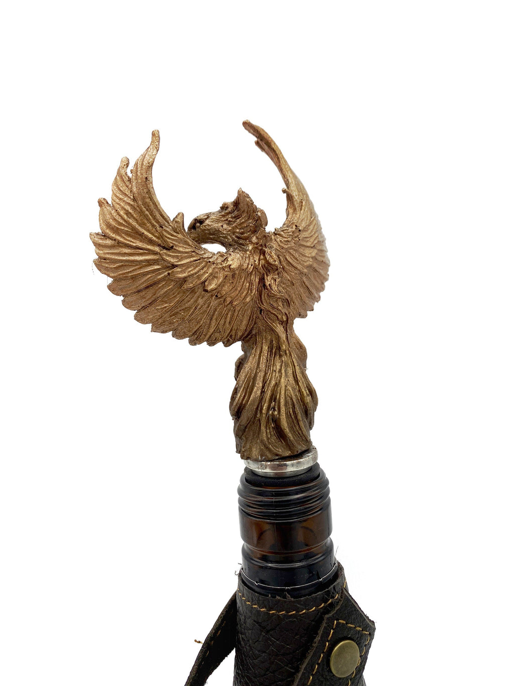 Phoenix Winestopper, Hand Sculpted Resin,  Mythic Fantasy Art Barware | Legendary Creature Bottle Stopper | Fantasy Wine and Barware Gift