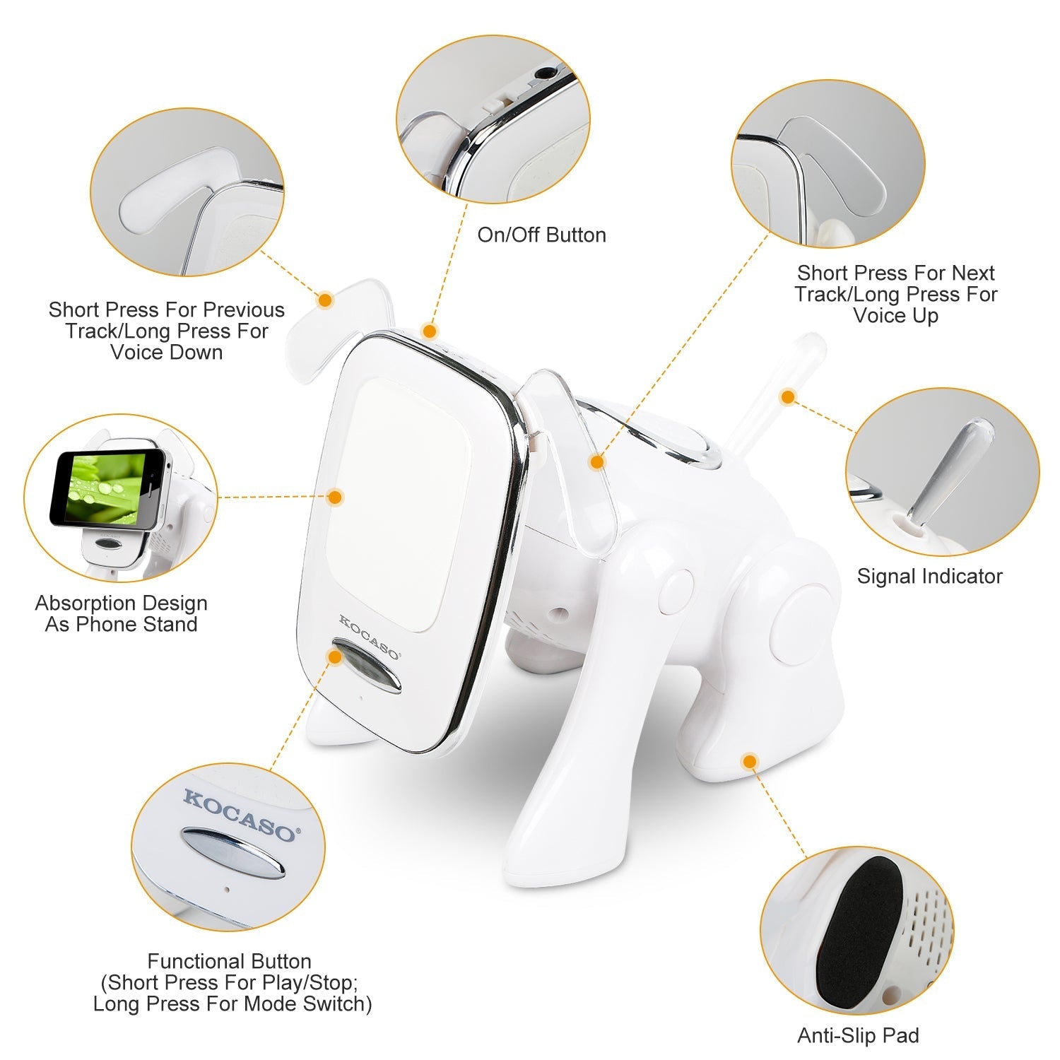 Puppy Dog Wireless Mini Speaker – Stereo, Mic, FM, USB, MMC