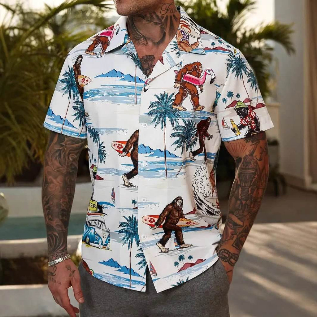 Men's Floral Print Casual Shirt – Unique Design Button-Up