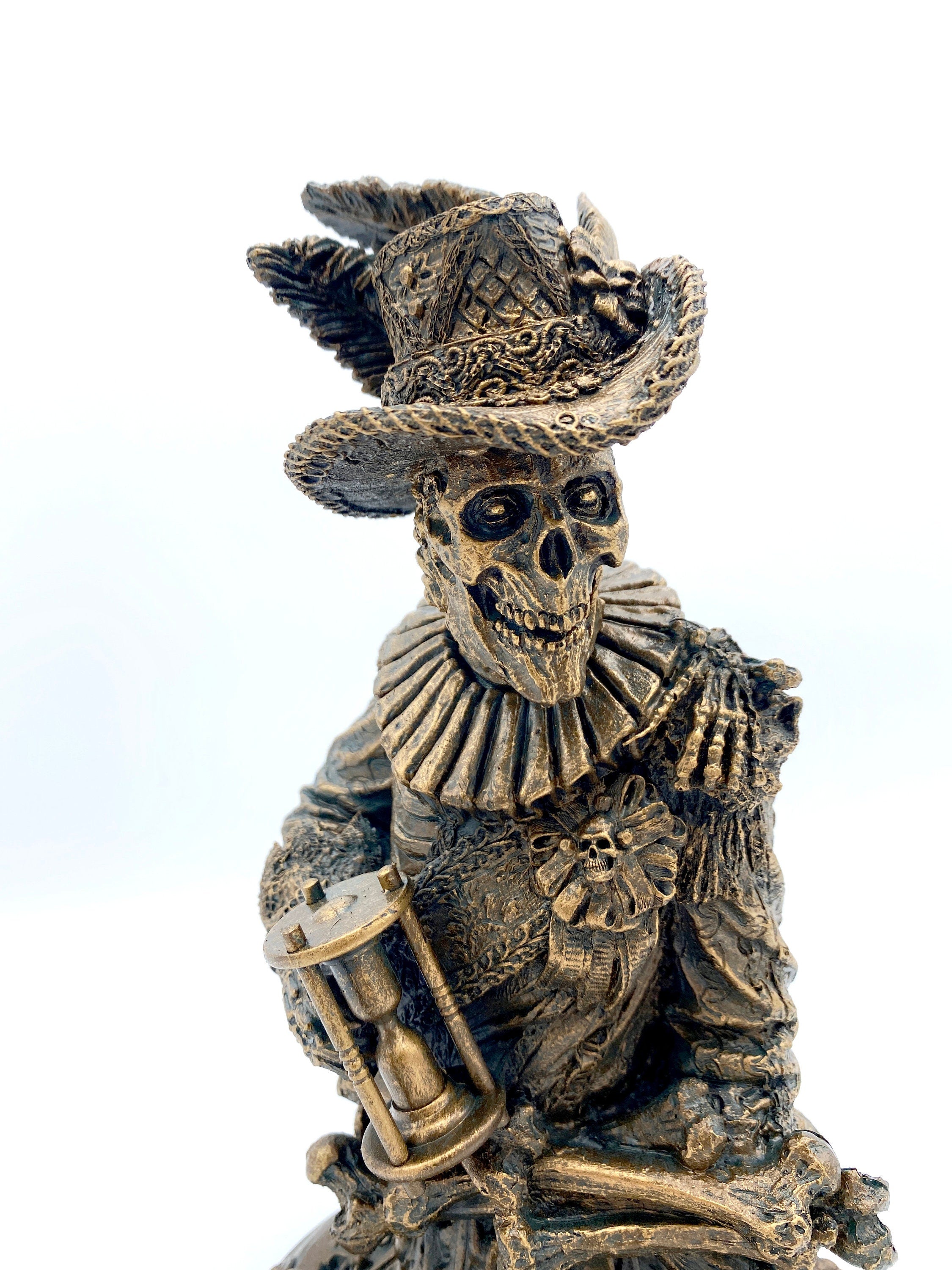 Masque of the Red Death Bust, Hand Painted Resin Sculpture | Edgar Allan Poe Gothic Halloween Figurine | Literary Gift and Spooky Home Decor