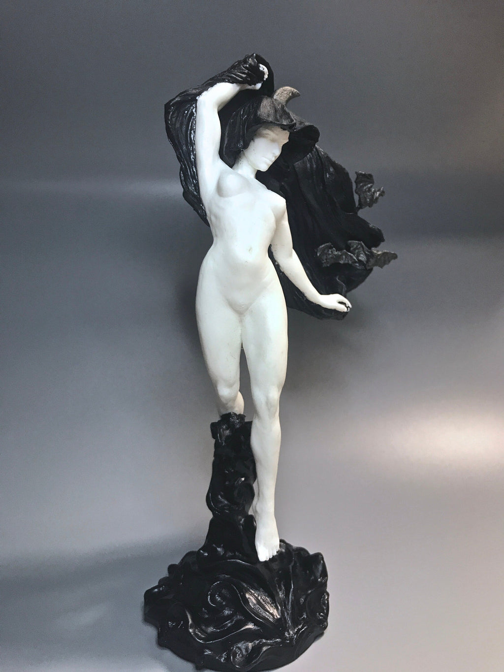 Nyx, the Goddess of the Night Statue, B&W Finish | Mythological Deities Figurine | Myths and Legends Character| Mythic Art for Gothic Decor