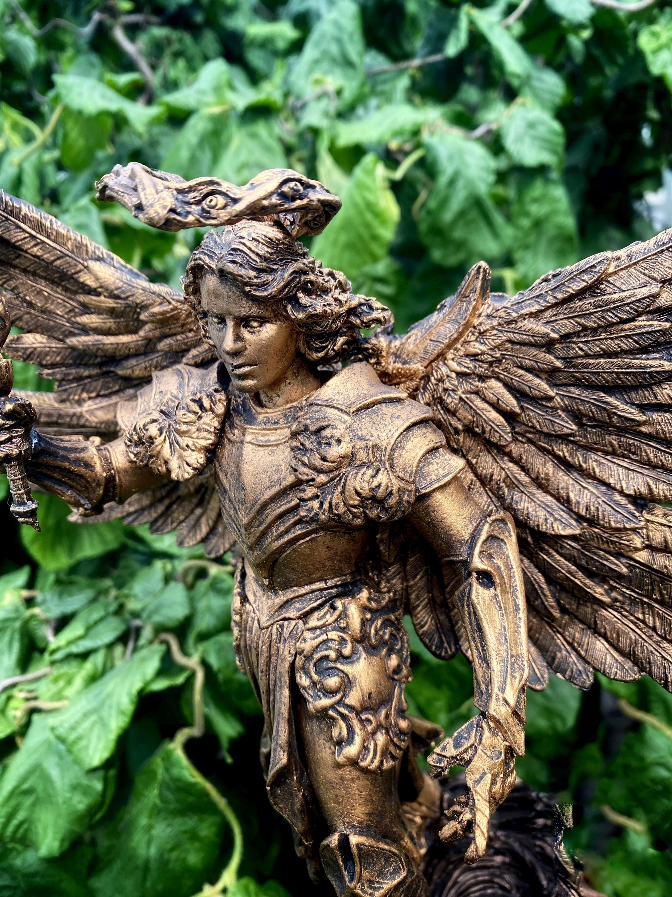 Saint Michael the Archangel Statue | Mythological Figurine | Myths and Legends Character Statue| Guardian Angel Statue for Gothic Home Decor