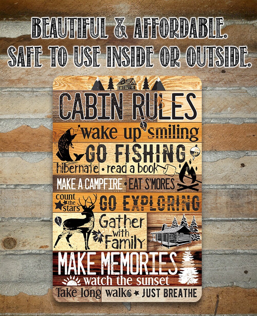 Cabin Rules - Metal Sign