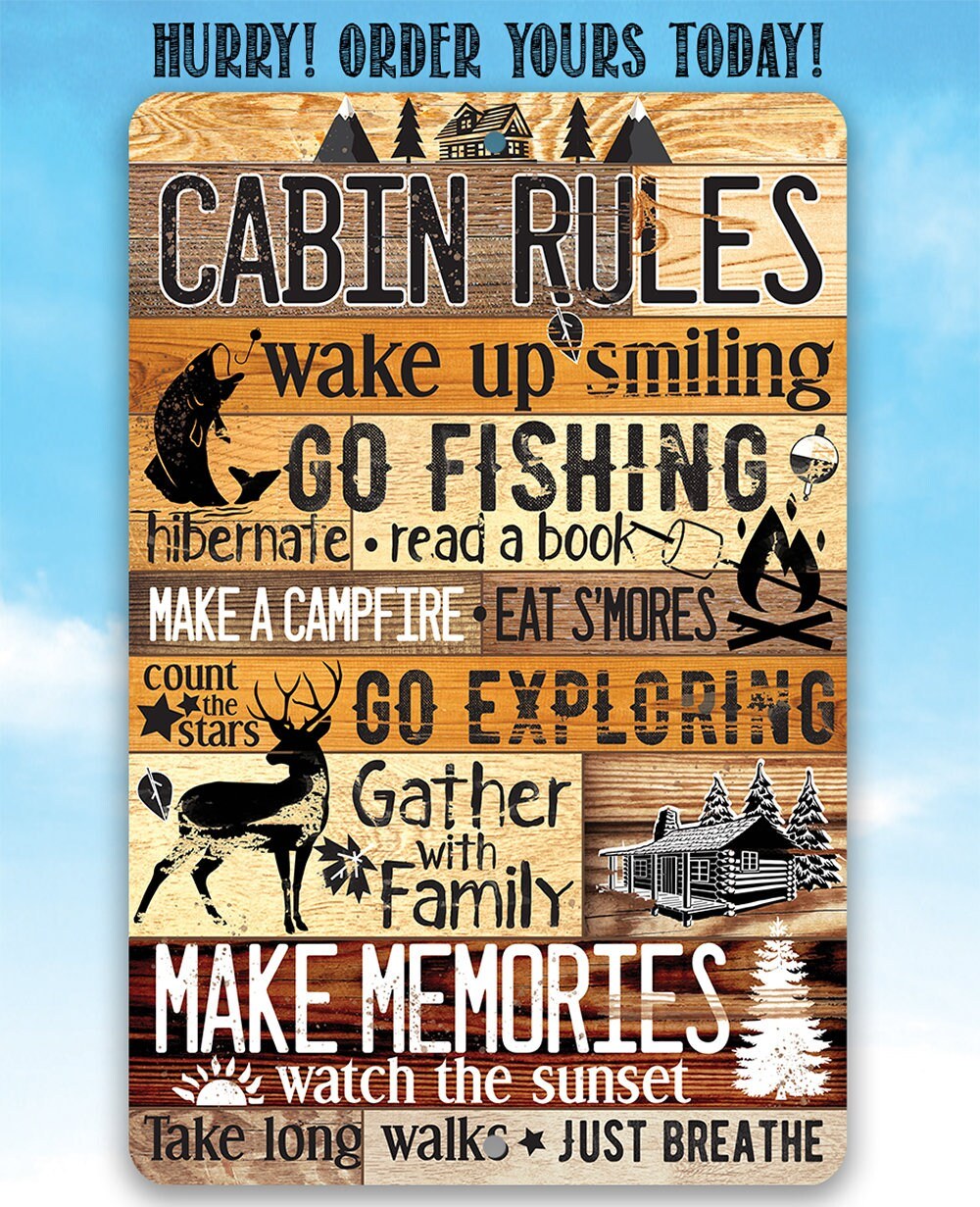 Cabin Rules - Metal Sign