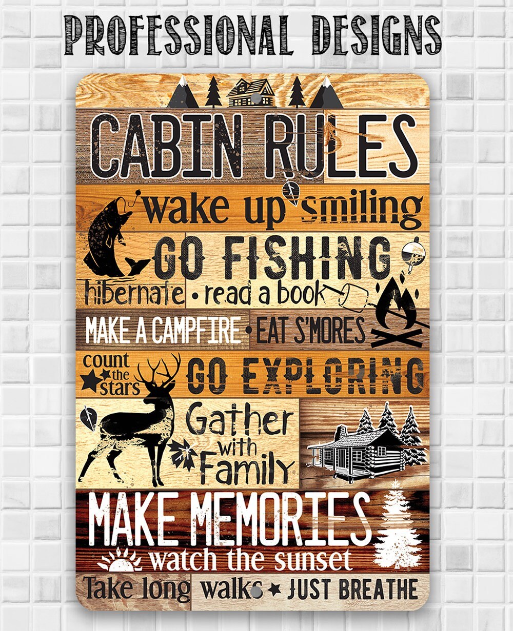 Cabin Rules - Metal Sign