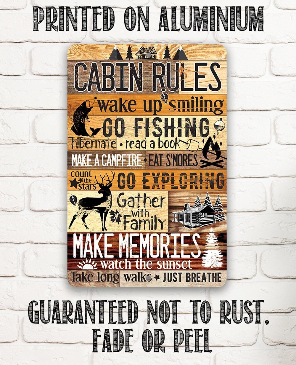 Cabin Rules - Metal Sign