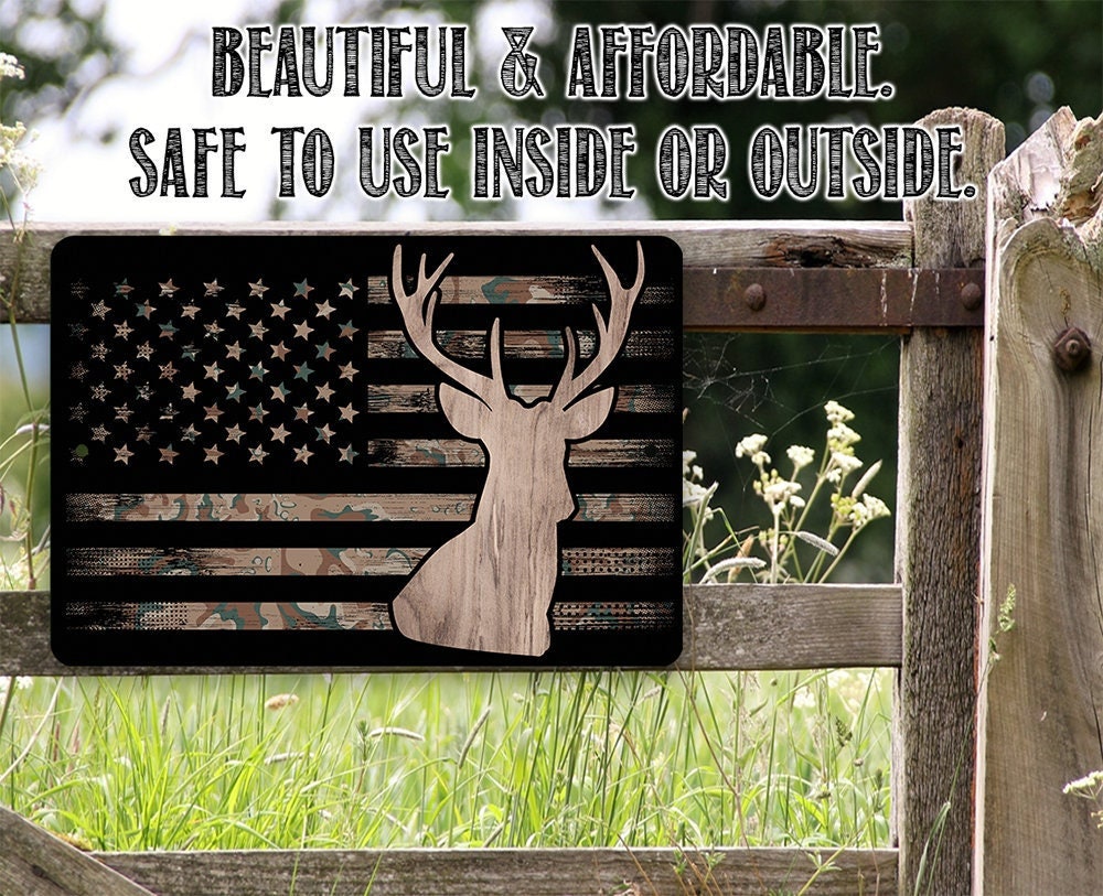 Camo Flag Hunting - Metal Sign