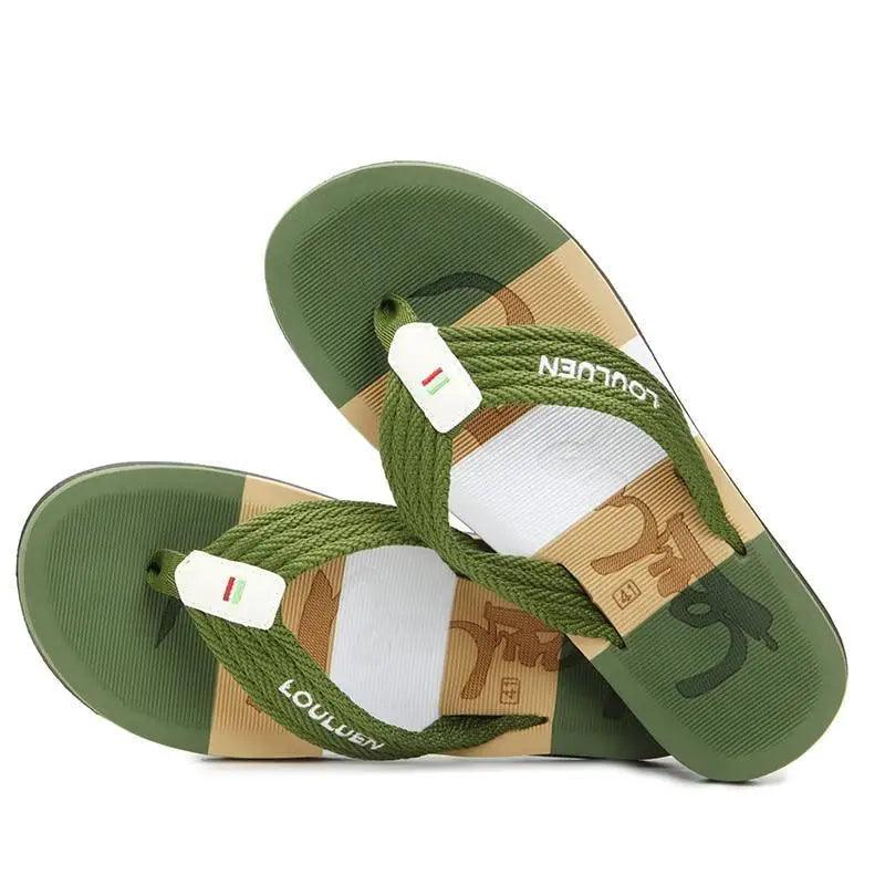 Casual  Men Blue Summer Flip Flops High Quality Men Flip Flops Breathable Beach Slippers Outdoor Cool Simple Design Comfortable Walking Sandals