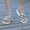 Casual Summer Modern Design Men Slippers Soft Black White Stripes Pattern Flip Flops Casual Summer Outdoor Slides For Women