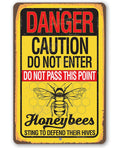 Caution Honeybees - Metal Sign