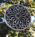 Gothic Cathedral Window Ornament, Pewter Finish | Unique Gothic Home Decor | Resin Medieval Architecture, Gothic Ornament Holiday Decor