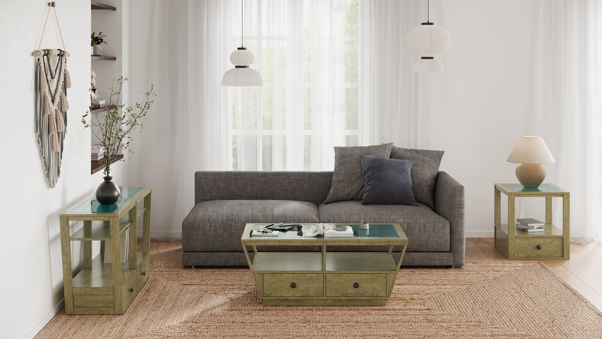 Elora - Demilune Sofa Table - Walnut