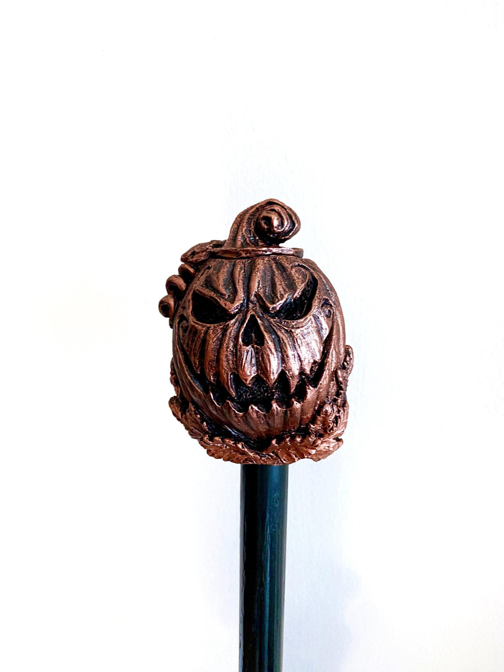 Jack O' Lantern Cane, Hand Sculpted Walking Stick | Halloween Gothic Cane | Fantasy Cosplay Pumpkin Jack O' Lantern Cane, Gothic Accessory