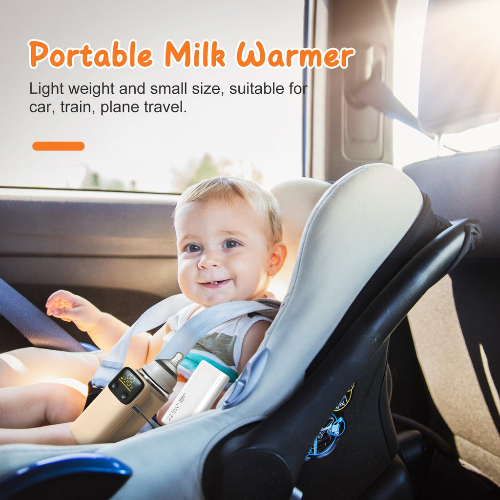 Portable Bottle Warmer with Night Light On The Go Baby Milk Warmer Milk Formula Warmer for Home Travel with 6 Heating Levels