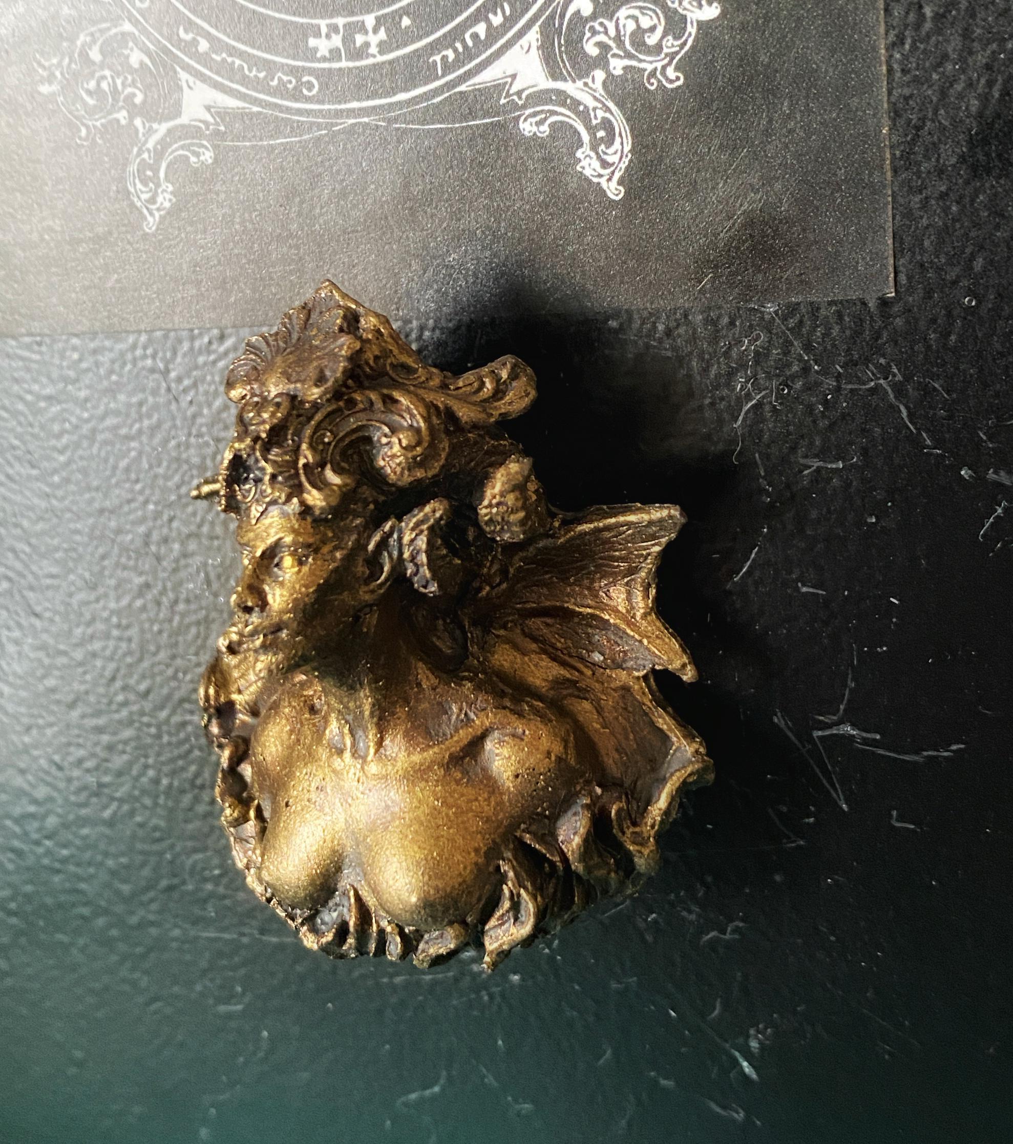 Lilith Magnet, Hand Painted Resin Sculpture | Mythic Fantasy Decor | Lilith Succubus Demon Magnet for Fantasy and Gothic Decor