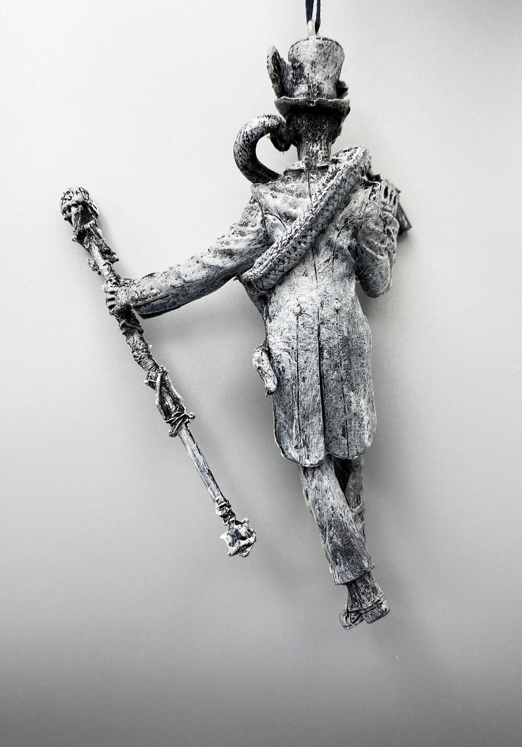 Baron Samedi, Voodoo Loa of Death Ornament, Hand Painted Resin | Legendary Voodoo Figurine | Gothic Ornament for Witchy Holiday Decor