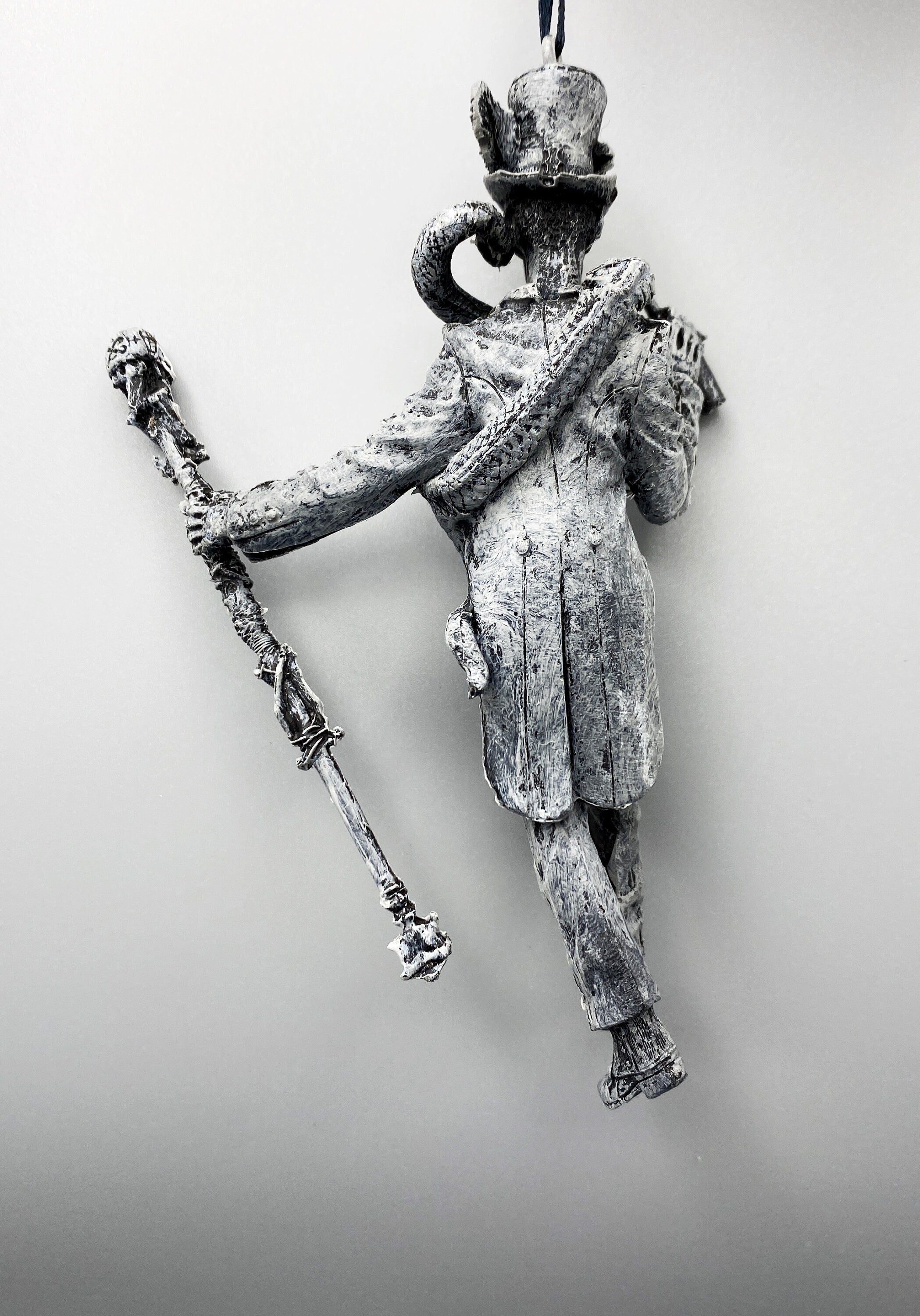 Baron Samedi, Voodoo Loa of Death Ornament, Hand Painted Resin | Legendary Voodoo Figurine | Gothic Ornament for Witchy Holiday Decor