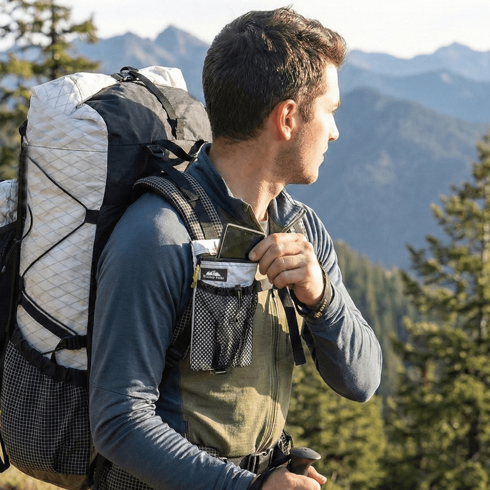 Cell Phone Pouch for Backpack Shoulder Strap (with Zipper)