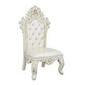 Adara - Side Chair (Set of 2) - Pearl White Synthetic Leather & Antique White