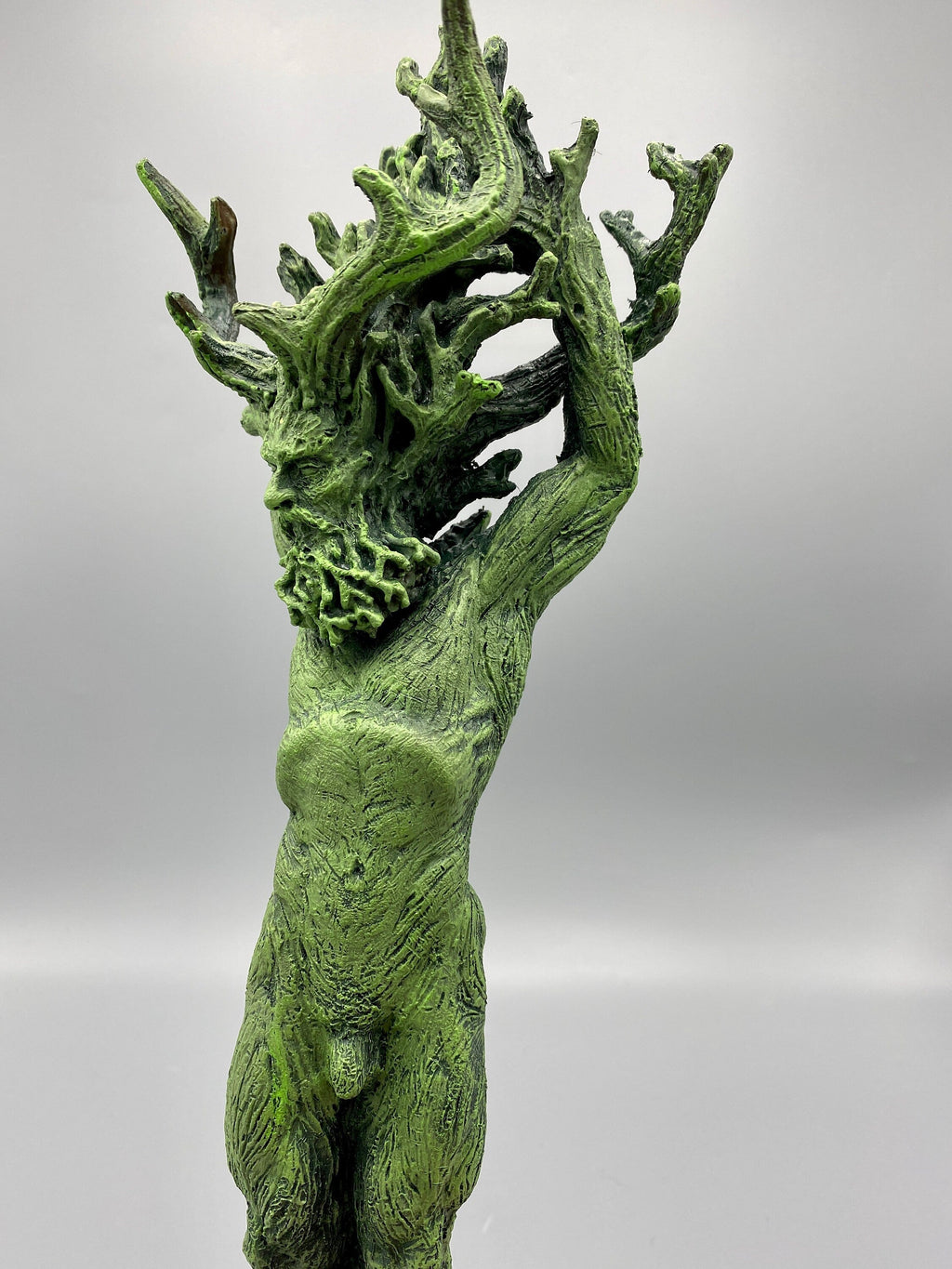 Green Man, Cernunnos Statue, Green Finish