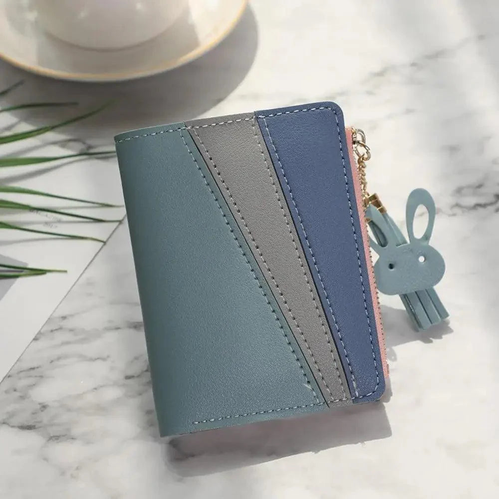 Charming Hit Color Short Tassels Wallets,Bags Zipper PU Leather, Card Holder, Pendant Coin Purse, Card Cash Clutch For Women And Girls