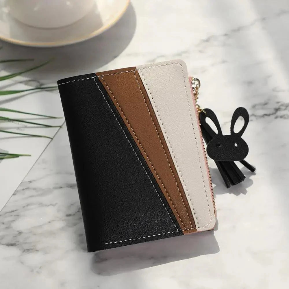 Charming Hit Color Short Tassels Wallets,Bags Zipper PU Leather, Card Holder, Pendant Coin Purse, Card Cash Clutch For Women And Girls