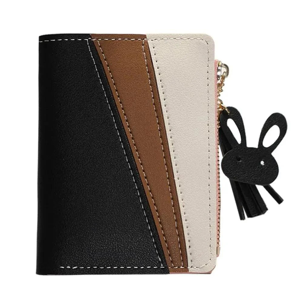 Charming Hit Color Short Tassels Wallets,Bags Zipper PU Leather, Card Holder, Pendant Coin Purse, Card Cash Clutch For Women And Girls