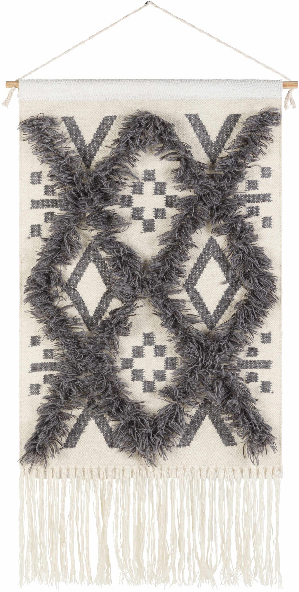 Chapelton Gray Geometric Textured Wall Hanging - Clearance