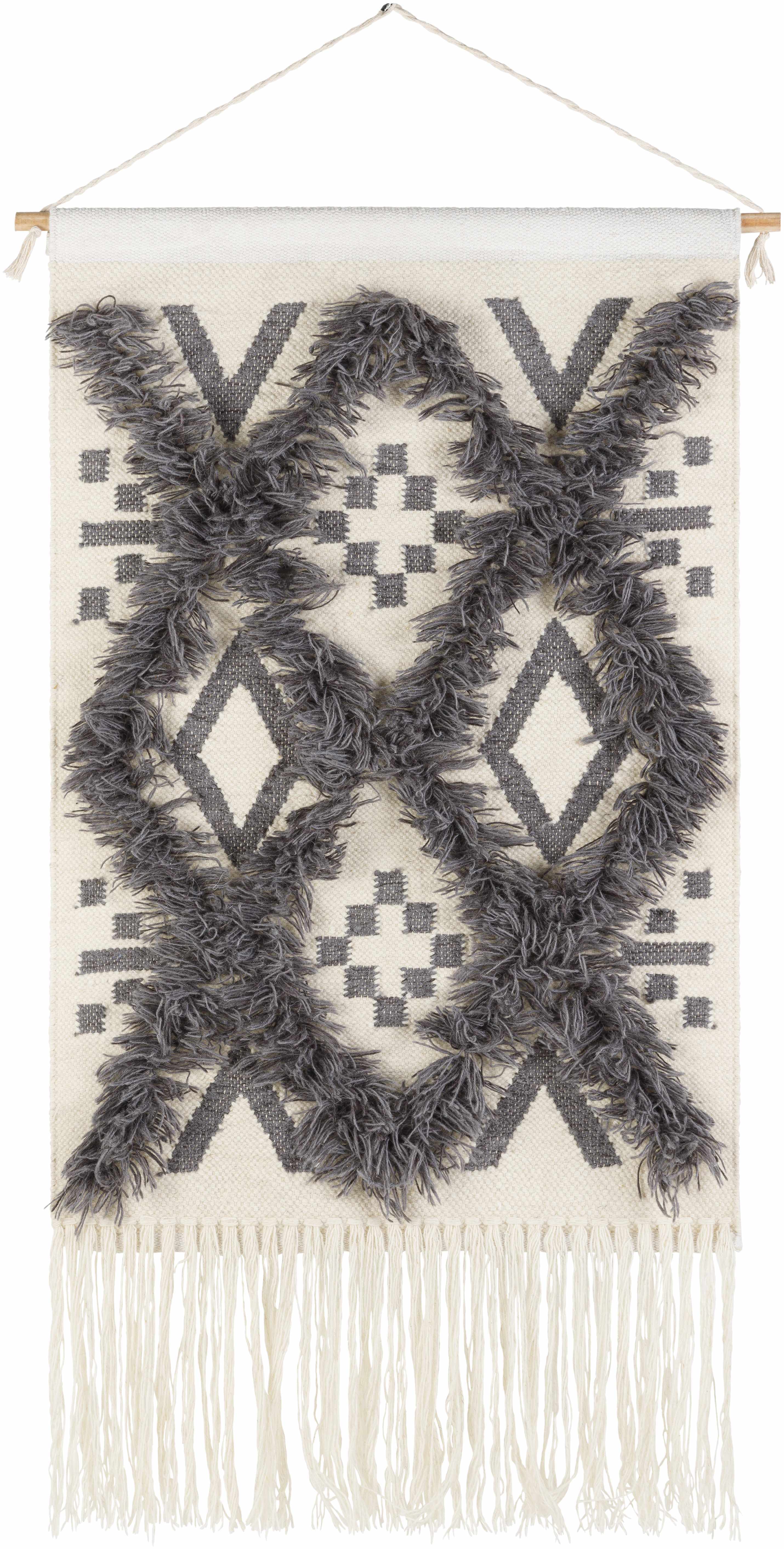 Chapelton Gray Geometric Textured Wall Hanging - Clearance