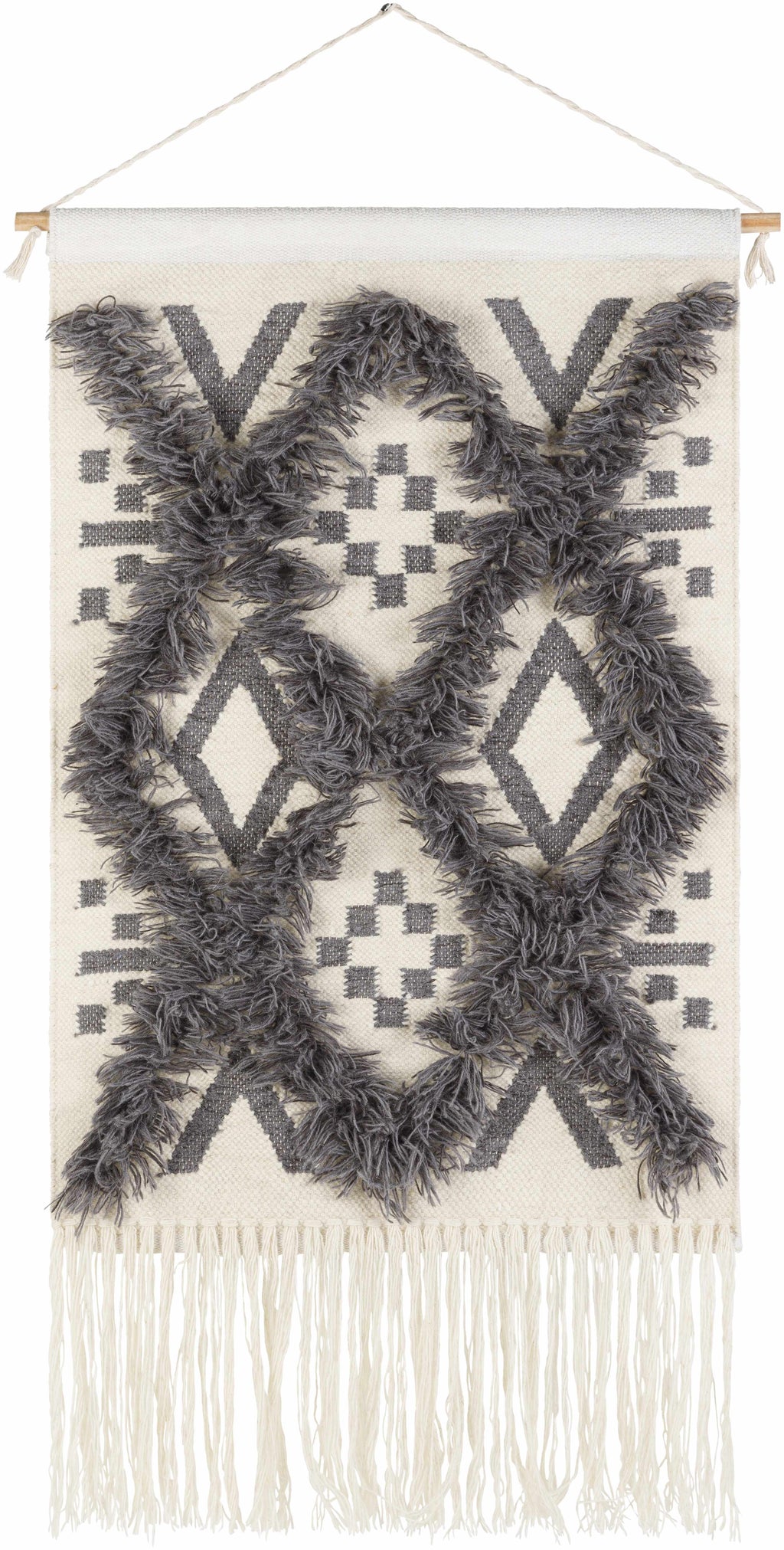Chapelton Gray Geometric Textured Wall Hanging - Clearance