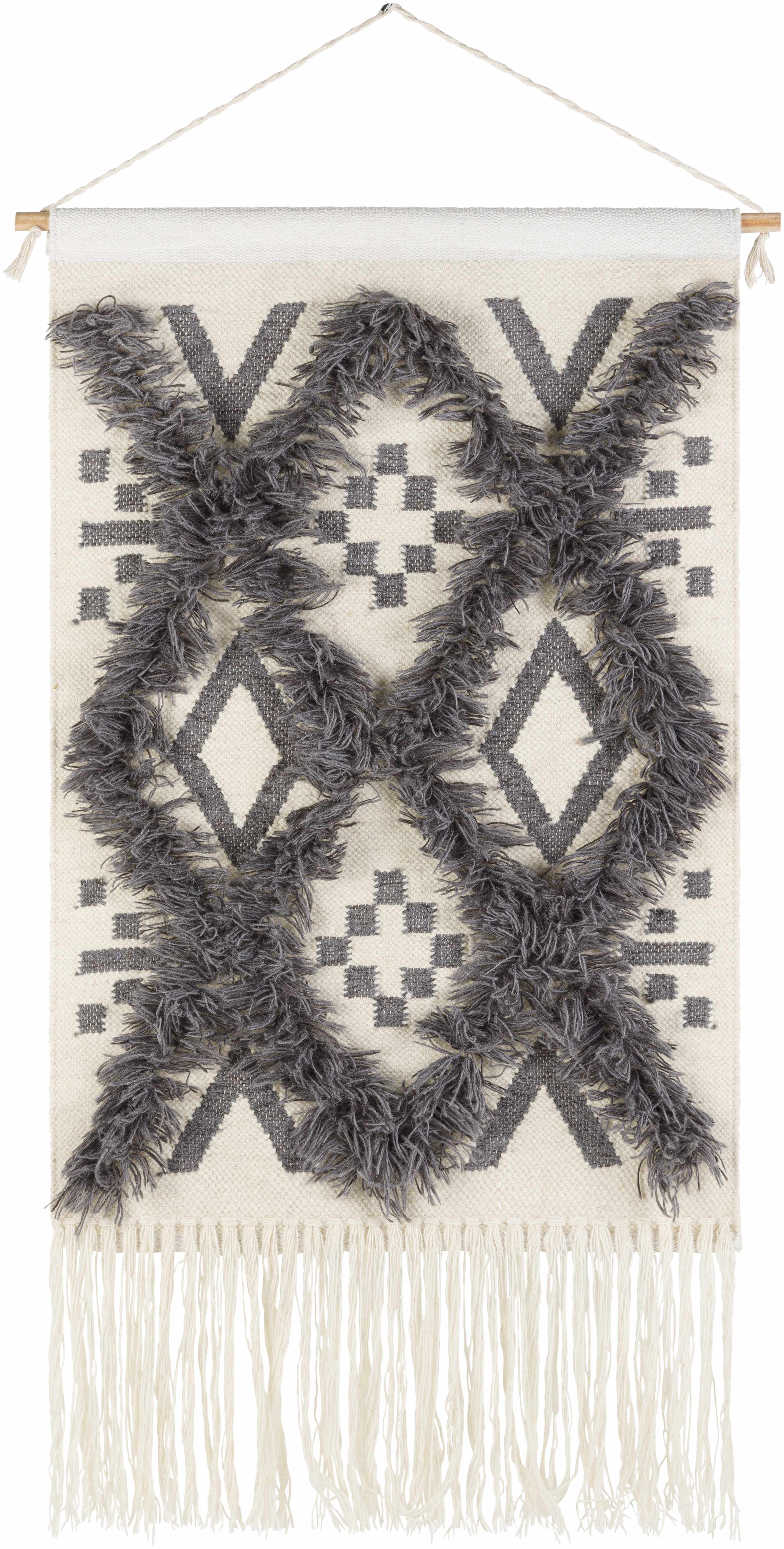 Chapelton Gray Geometric Textured Wall Hanging - Clearance
