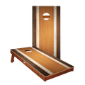 Classic Stripes Dark Wood Orange Silver Series Cornhole Boards