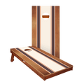 Classic Stripes Mahogany Brown and Orange Silver Series Cornhole Boards