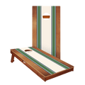 Classic Stripes Mahogany Green and Navy Silver Series Cornhole Boards