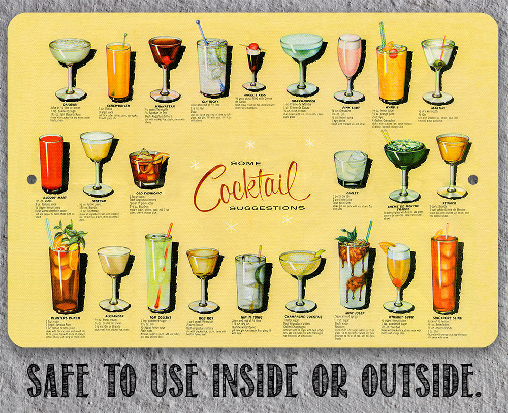 Cocktail Suggestions - Metal Sign