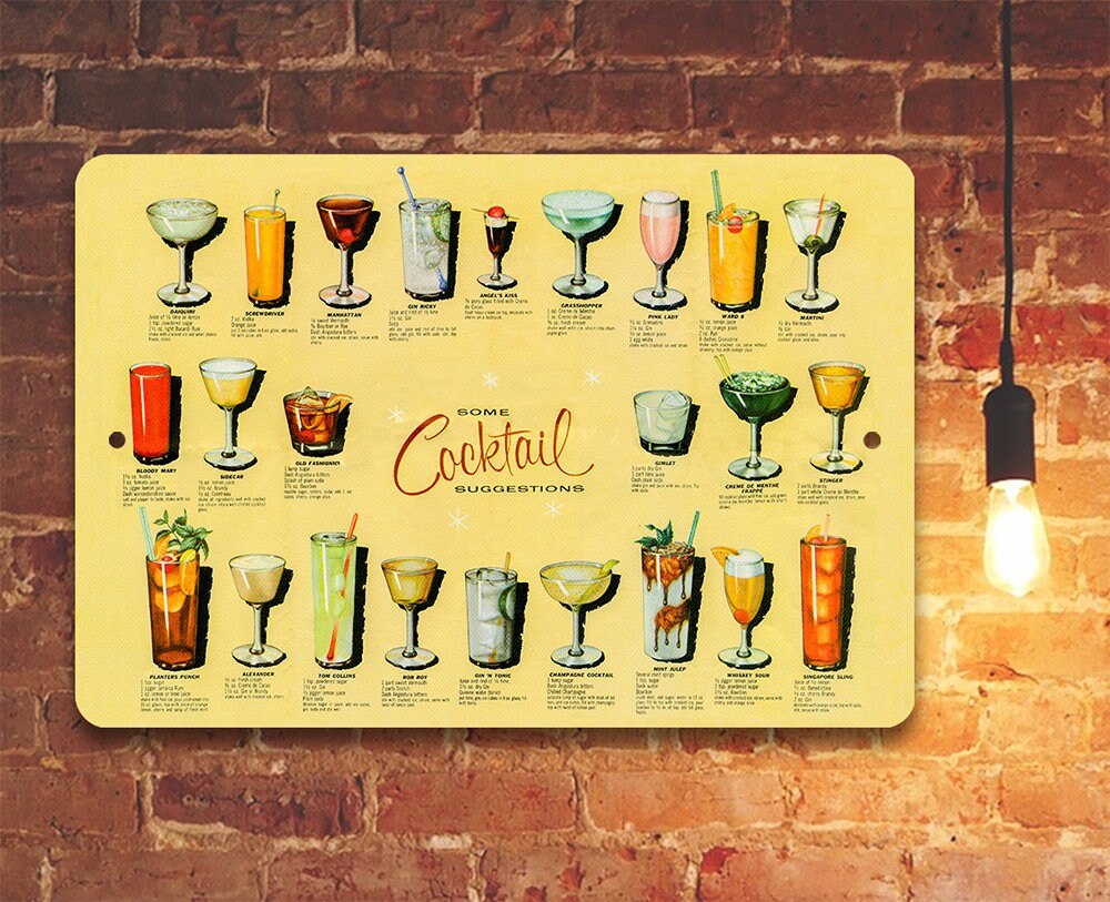 Cocktail Suggestions - Metal Sign