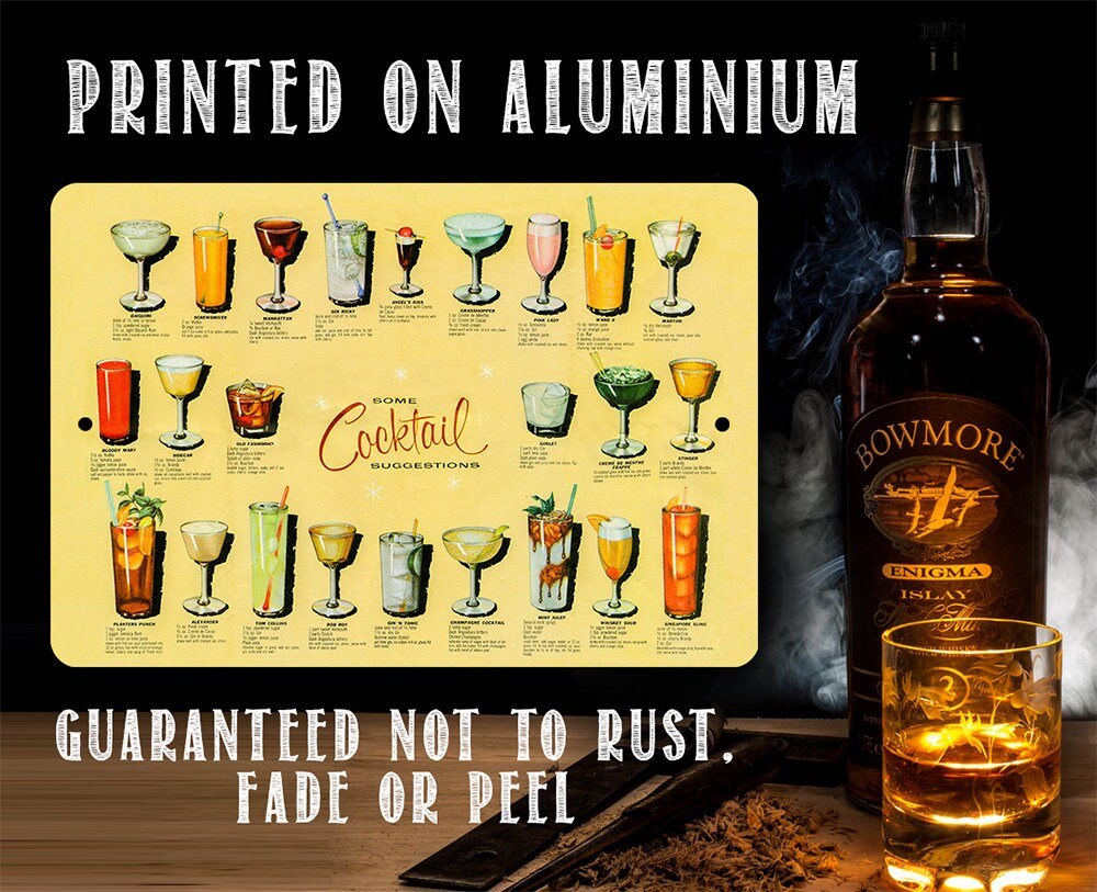 Cocktail Suggestions - Metal Sign