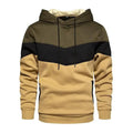 Cool Men's Patchwork Hooded Sweatshirt Hoodies Sport Clothing Casual Loose Fleece Warm Streetwear Modern Male Fashion Autumn Winter Outwear  Long Sleeve Pleated Comfy Round Neck Mens Sweatshirts Workout Sport Casual Hoodie