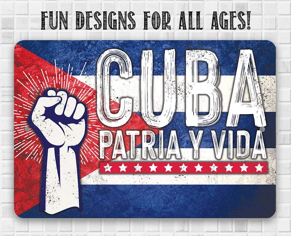 Cuba Libre Patria Y Vida - Metal Sign
