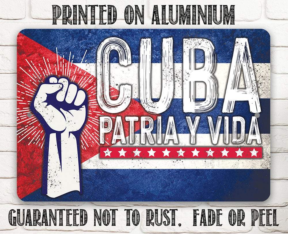 Cuba Libre Patria Y Vida - Metal Sign