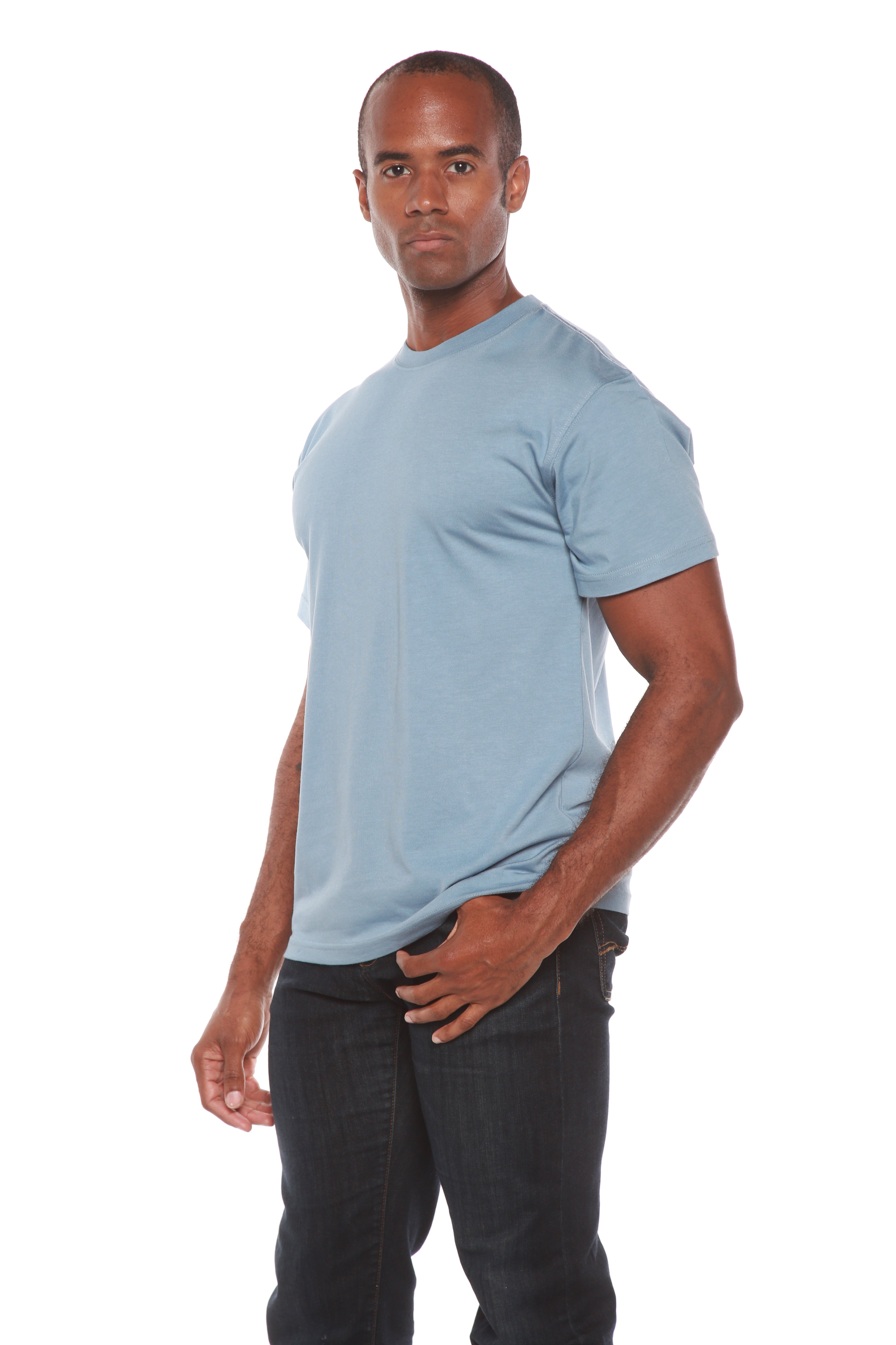 Custom Printed Men's Bamboo Viscose/Organic Cotton Short Sleeve T-Shirt
