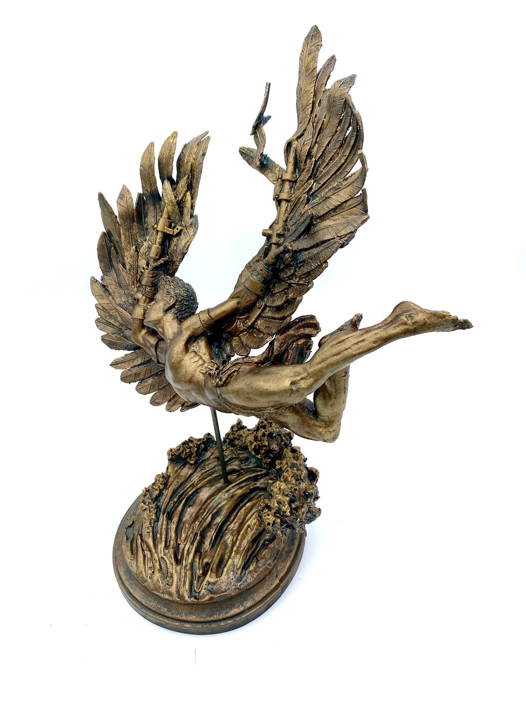 Flight of Icarus/ Fallen Angel Statue, Hand Painted Resin | Mythological Character Figurine | Myths and Legends Statue |Fantasy Art Decor