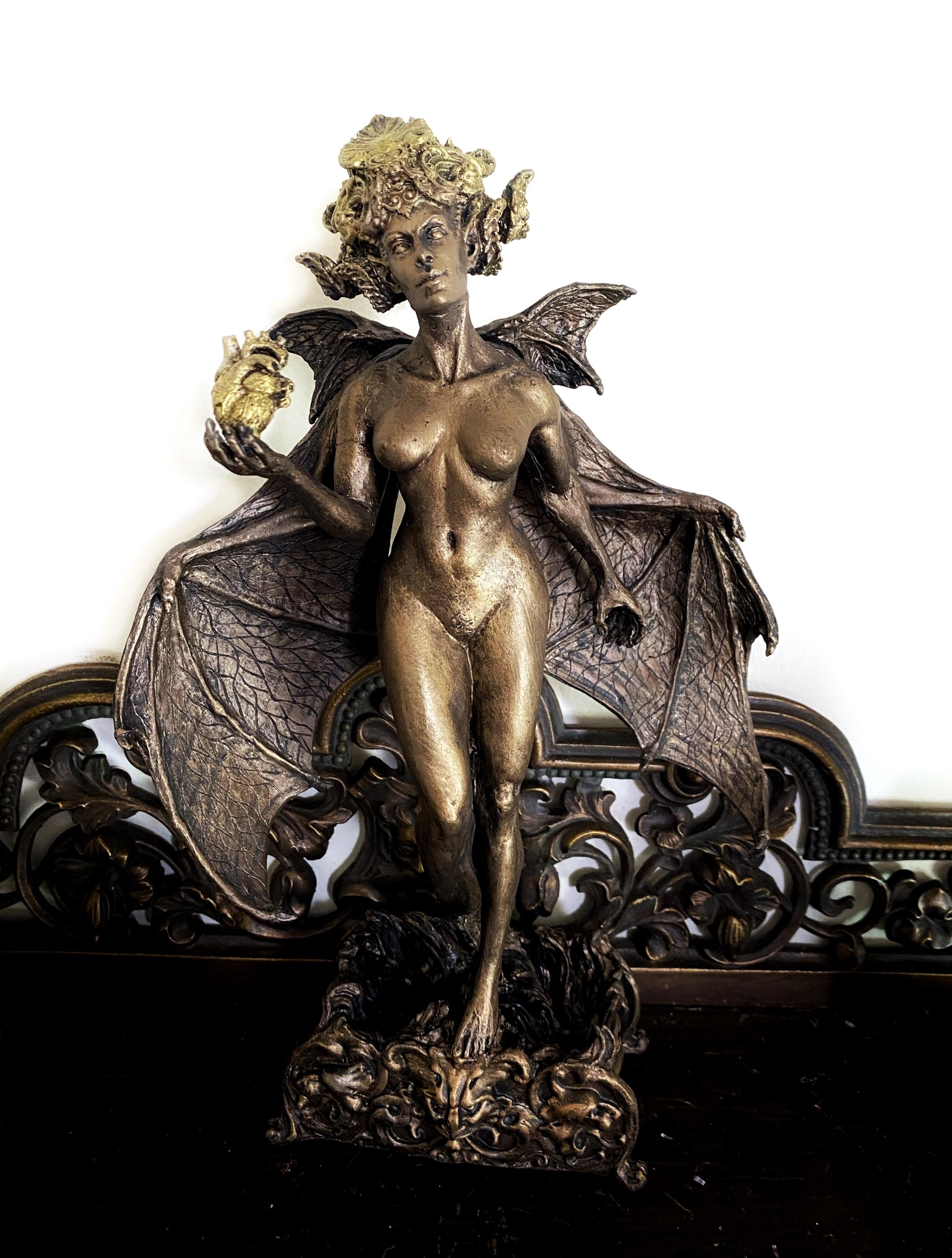 Lilith Statue, Hand Painted Resin Sculpture | Mythic Goddess Figurine |Myths and Legends Character |Altar Statue for Gothic Home Decor
